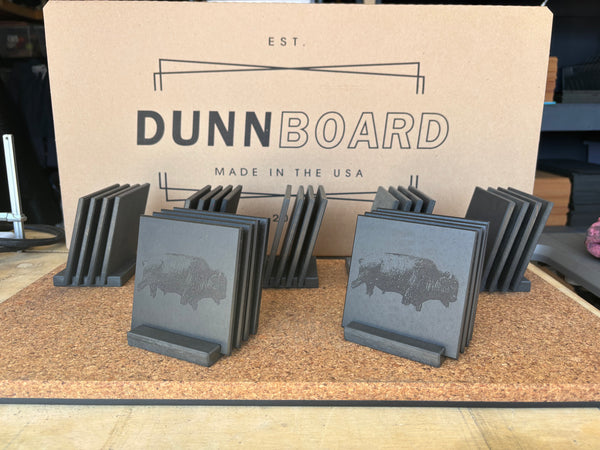 Buffalo Coaster Set With Stand